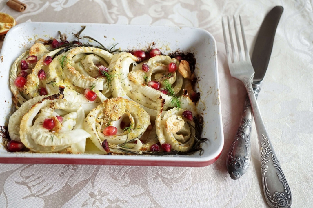 Fenchel aus dem Ofen mit Parmesanspäne und Pödör Bio Chiaöl