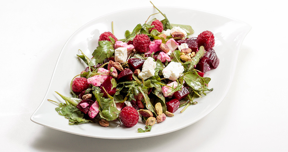 Rote Beete Salat mit Pödör Bio Mariendistelöl und Pödör Himbeerbalsamico